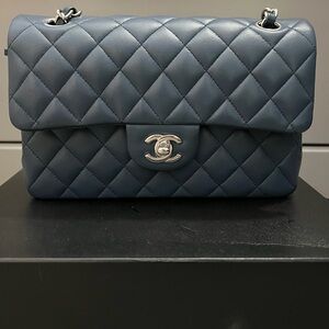 Chanel Navy Blue Small Classic Flap